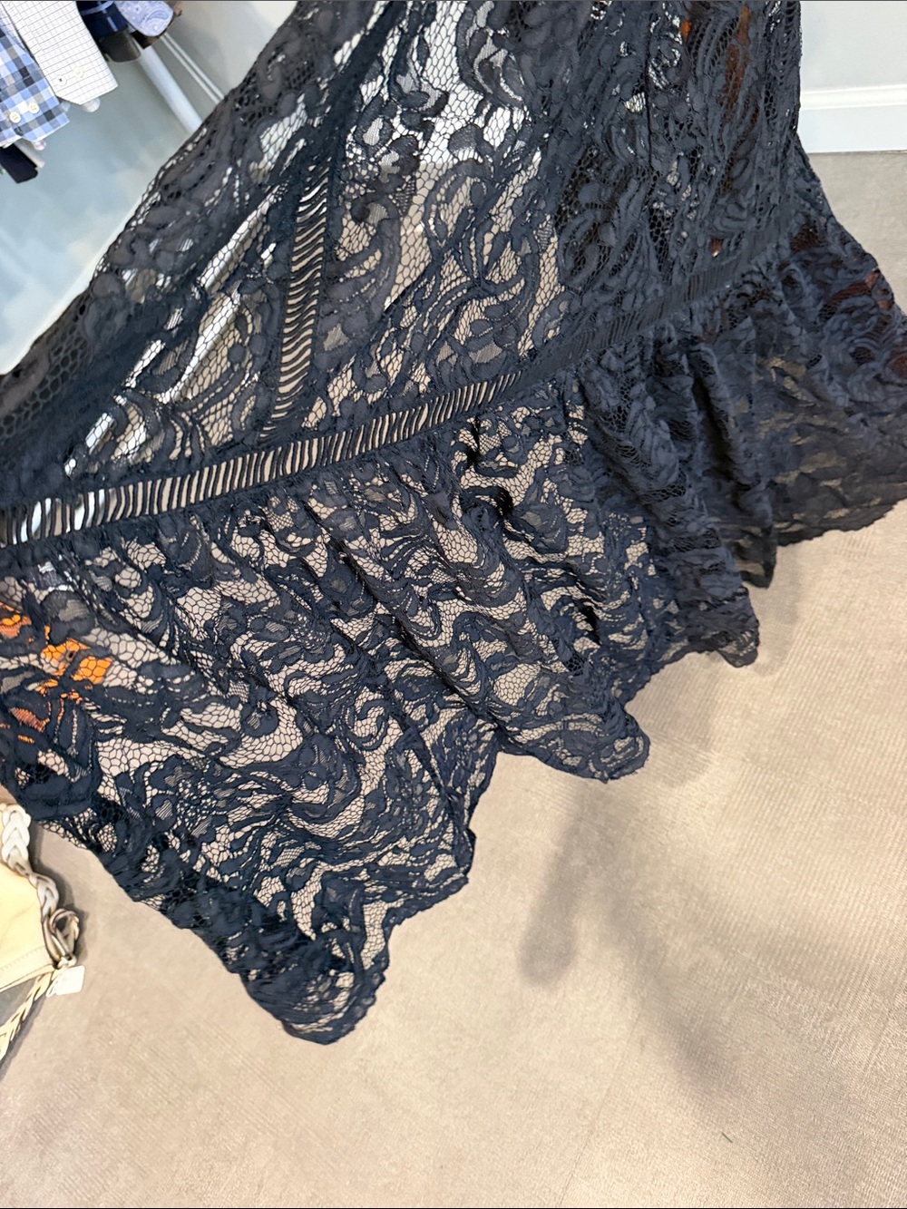 Boston Proper Black Lace Long Duster Cardigan Medium - Picture 7 of 10